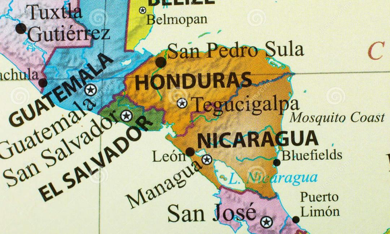 中美洲宏都拉斯的地理位置，其鄰國陸續與中共建交。圖／觀風聞