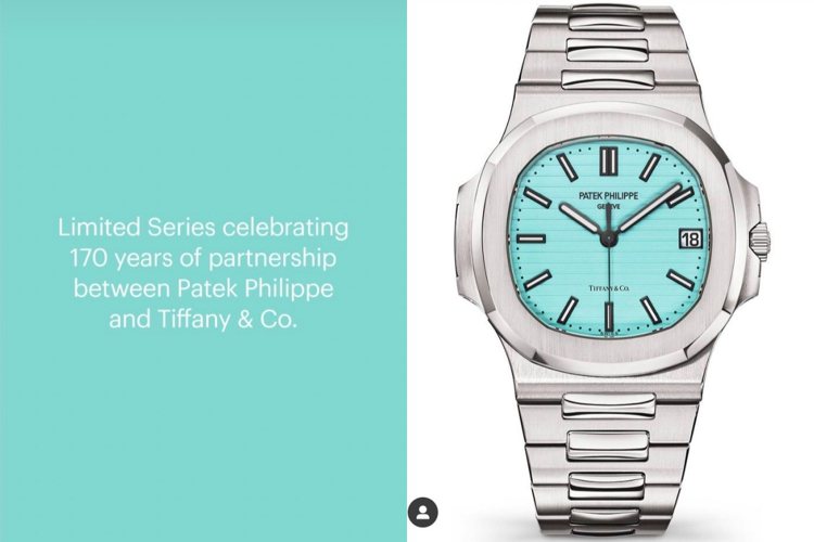 Tiffany在官方IG宣布百達翡麗將為Tiffany & Co.合作170年推出限量表。圖／摘自IG @alexandrearnault、@tiffanyandco