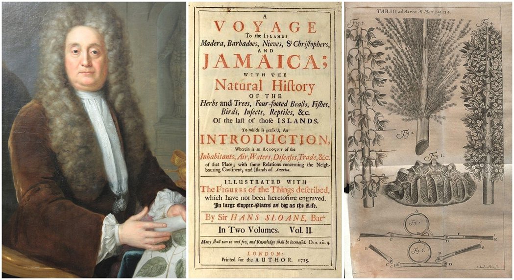 《蒐藏全世界》以17至18世紀英國科學與醫學界動見觀瞻、權傾一時的漢斯．史隆（Hans Sloane, 1660–1753）為主角。圖為史隆與其著作。 圖／維基共享資源