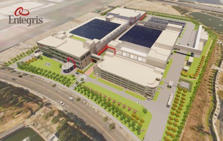 英特格宣布擴大投資高雄新廠。圖為高雄園區之新廠目前正在興建。圖：公司提供