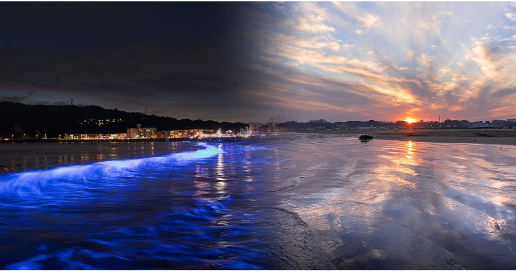 大洗海岸的光雕季。圖/日本茨城縣提供