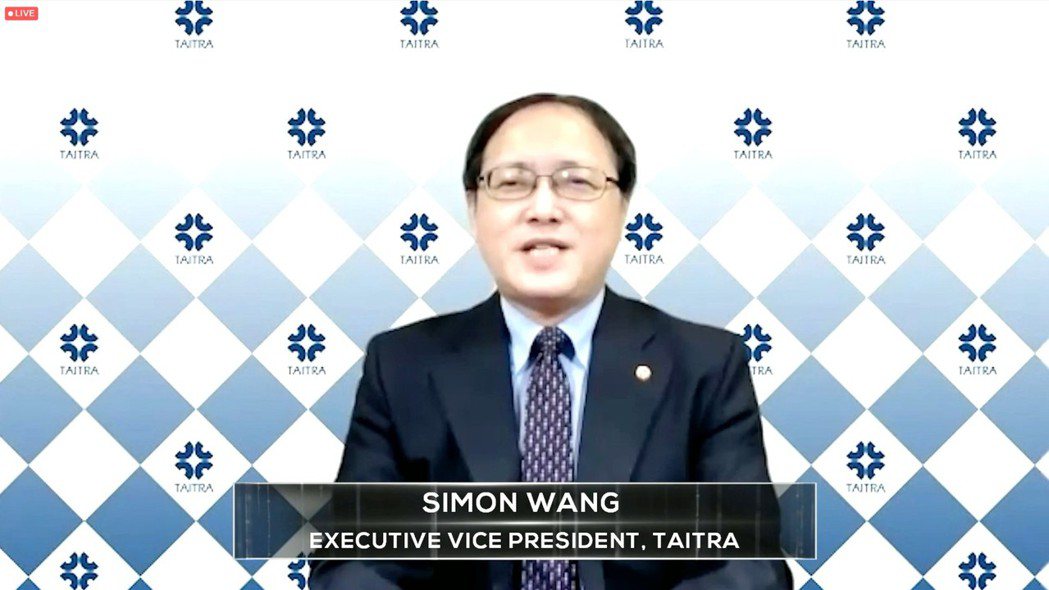 外貿協會副秘書長王熙蒙以影片發表得獎感言，進一步推廣台灣會展產業。圖／貿協提供