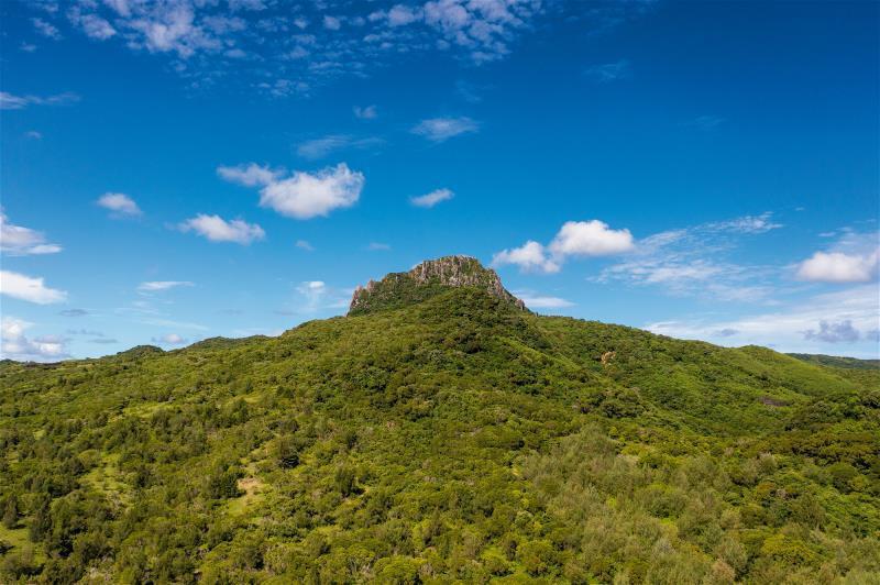 在平緩山丘上突起的大尖山，是墾丁區內最惹人注目的地標。