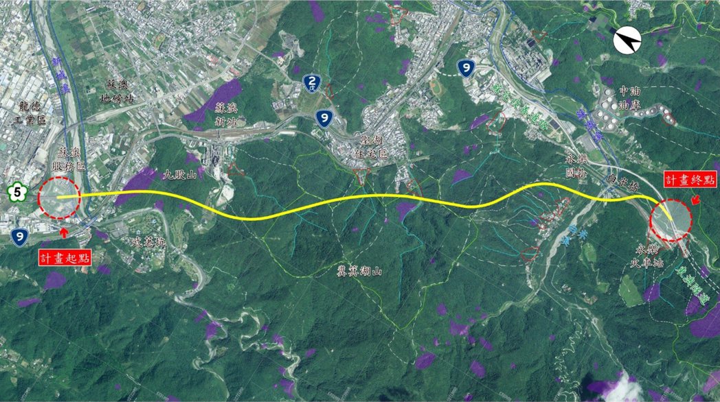 國道5號銜接蘇花公路改善計畫全長7公里（黃線處）。圖／取自國發會網站