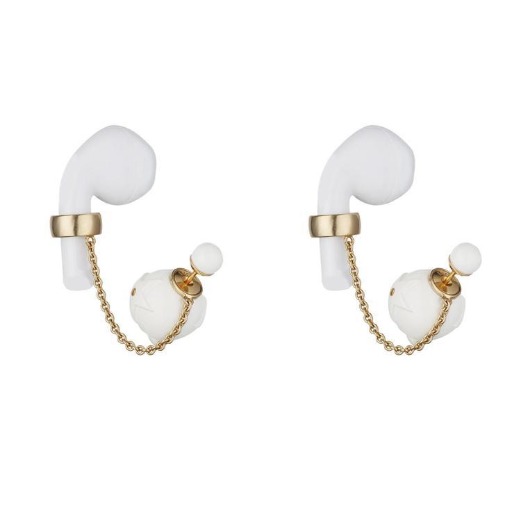 Dior Tribales D-Vibe金色金屬珍珠無線耳機吊飾耳環，29,50...