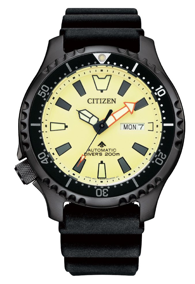 CITIZEN PROMASTER系列亞洲限定NY0138-14X腕表，BIP鍍黑精鋼表殼、橡膠表帶，18,800元。圖／CITIZEN提供
