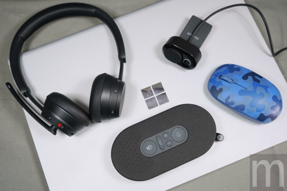▲微軟時尚耳機、網路攝影機與USB-C揚聲器