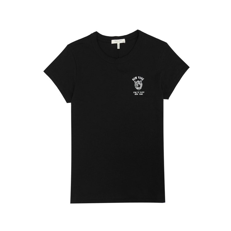 rag & bone農曆新年系列黑色有機棉NEW YORK老虎刺繡 T-Shirt，5,000元。圖／rag & bone提供