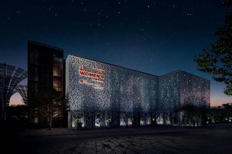 2020年杜拜世界博覽會與卡地亞合作設立「婦女展館」的外觀夜景。圖／卡地亞提供