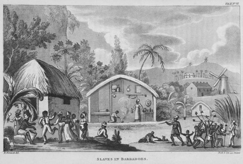 在巴貝多島上的黑奴。 圖／紐約公共圖書館