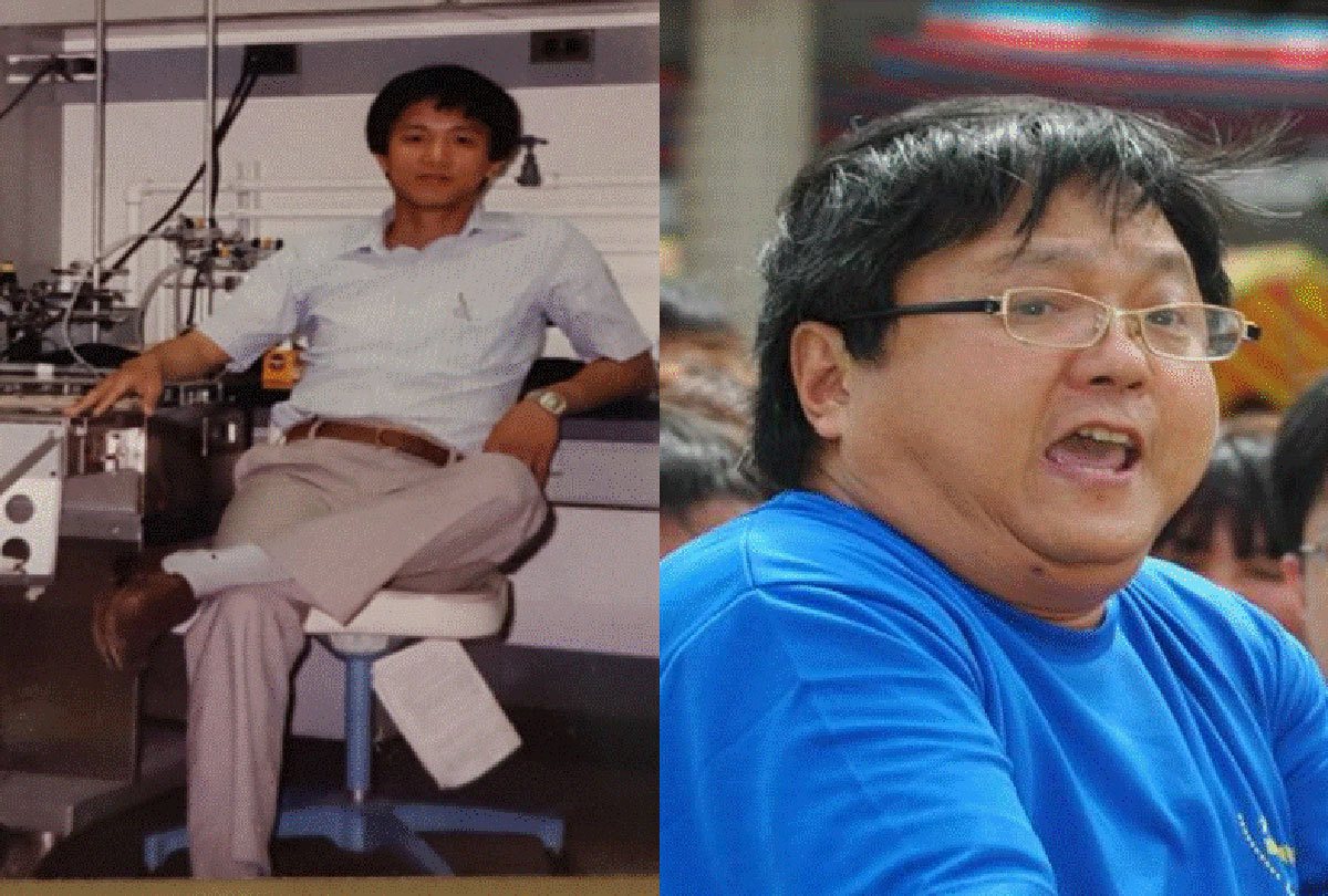 聯新重症醫療聯盟院長吳清平原本身型很瘦(左圖)，曾一度胖到86公斤(右圖) ，連帶影響睡眠品質。
