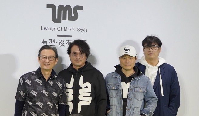 李銘順（左二）創高球服飾品牌，弟弟李銘忠也來站台。圖／LMS提供