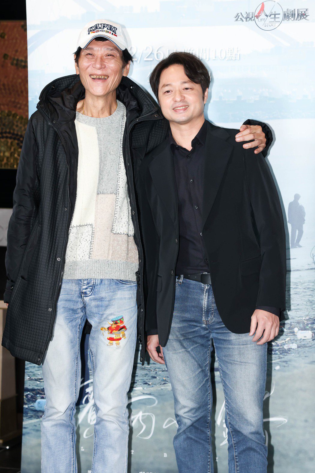 喜翔（左）、鄭有傑在「濱西小鎮」飾演父子。記者吳致碩／攝影