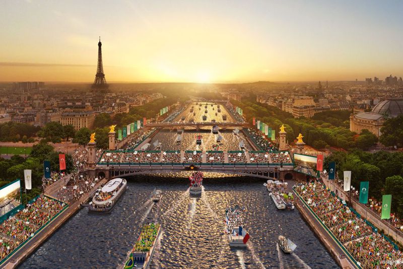 法國政府日前宣布，2024年巴黎奧運開幕典禮將在巴黎塞納河舉行，屆時將有60萬觀眾圍觀。法新社