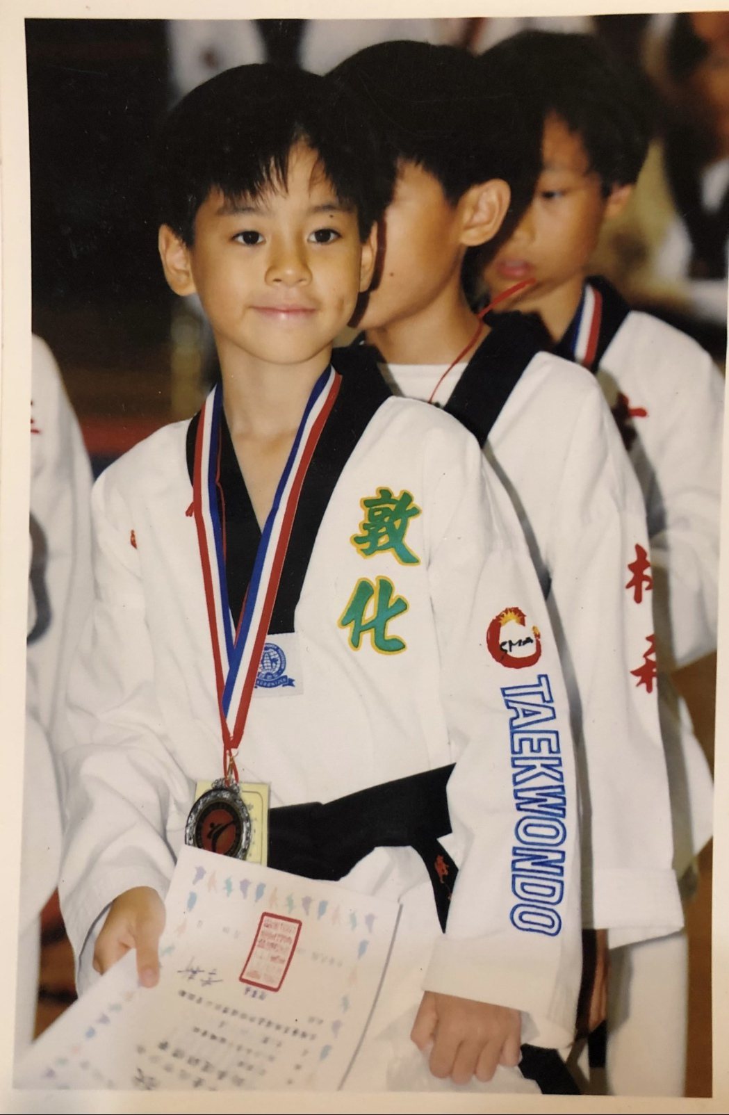 劉敬從8歲就開始練習跆拳道。圖／TVBS提供