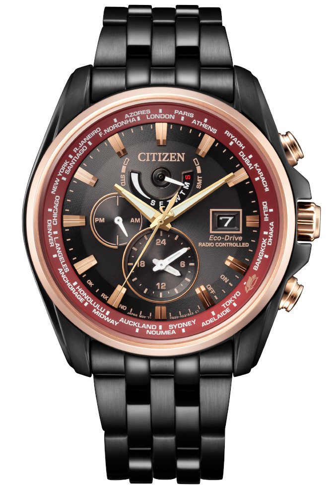 CITIZEN台灣25周年限定款AT9124-88E腕表，鍍黑色精鋼表殼、表鍊，限量700只，29,800元。圖／CITIZEN提供