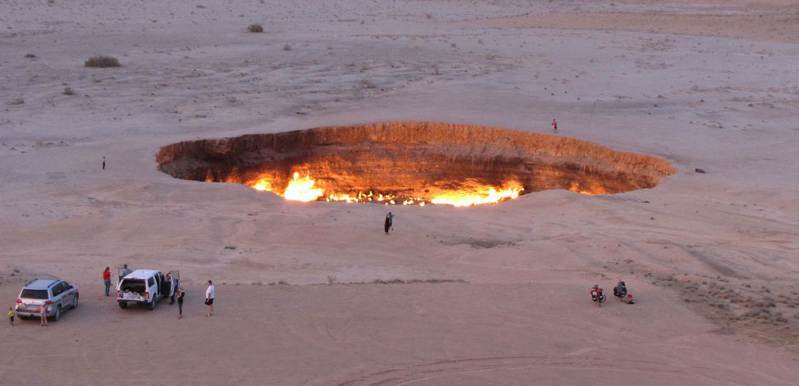 天然氣坑「地獄之門」是土庫曼最知名地標。（法新社）