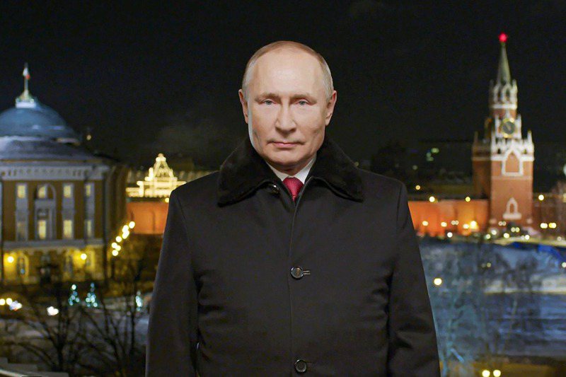 俄國總統普亭在去年12月31日晚上發表預錄的新年賀詞。美聯社