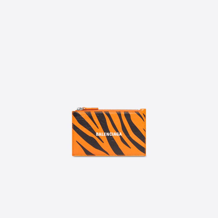 橘色虎紋零錢包，8,500元。圖／BALENCIAGA提供