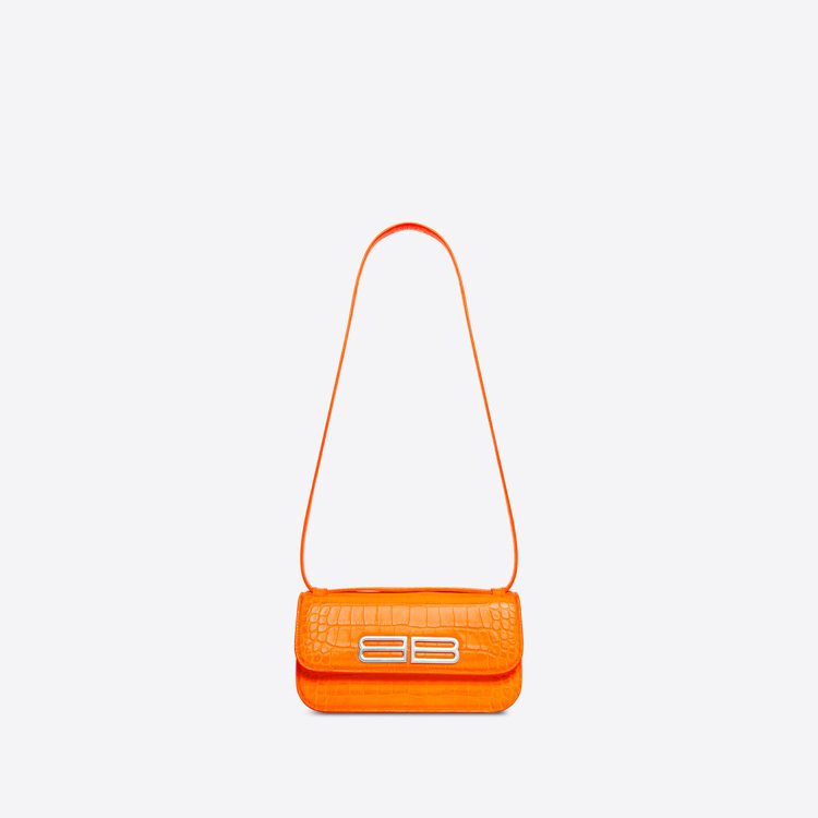 橘色BB肩背包，58,800元。圖／BALENCIAGA提供
