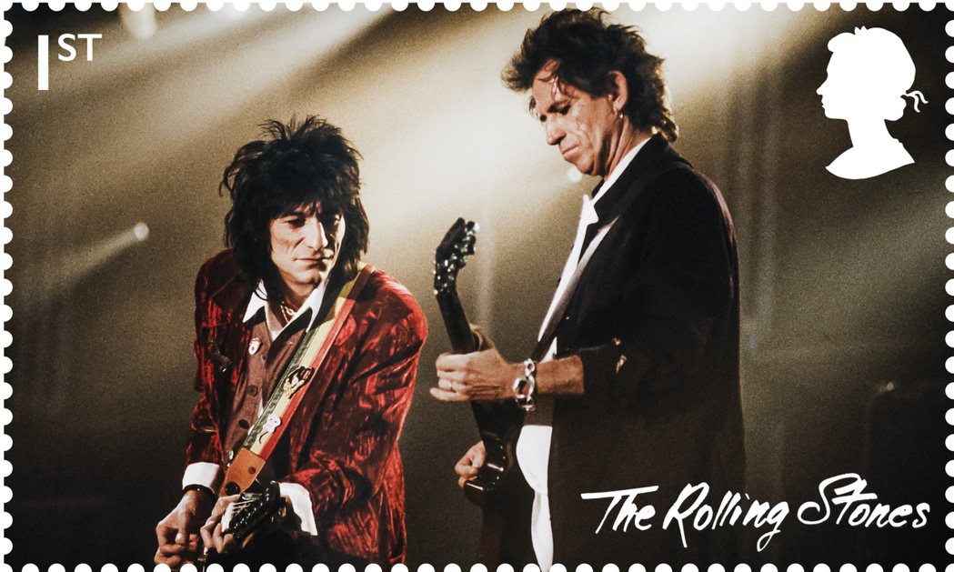 慶祝成軍60週年的滾石樂團登上英國新郵票票面。 圖／路透社