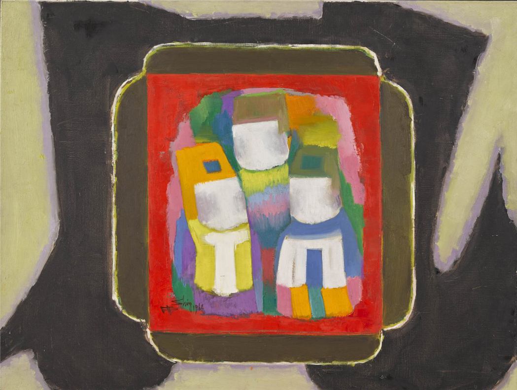 席德進，〈抽象畫 (福祿壽) 〉，1964，油彩畫布，73x97cm，私人收藏。...