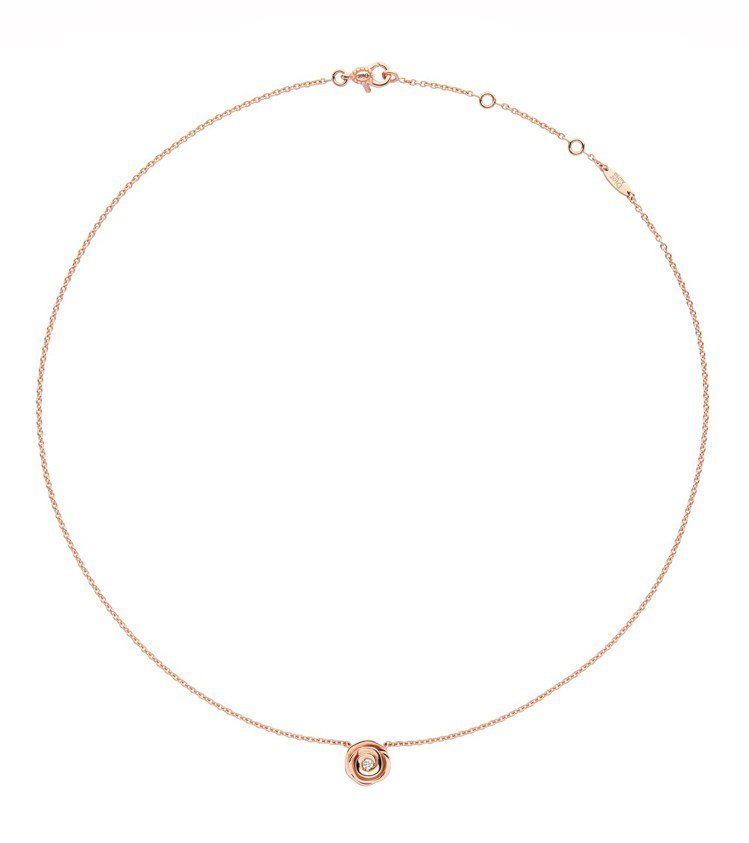 Rose Dior Couture玫瑰金鑽石項鍊，82,000元。圖／DIOR提...