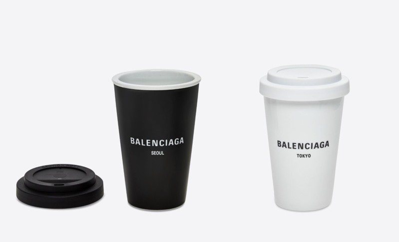 BALENCIAGA最近打造了一系列以城市命名的咖啡杯，掀起搶購潮。圖／摘自官網