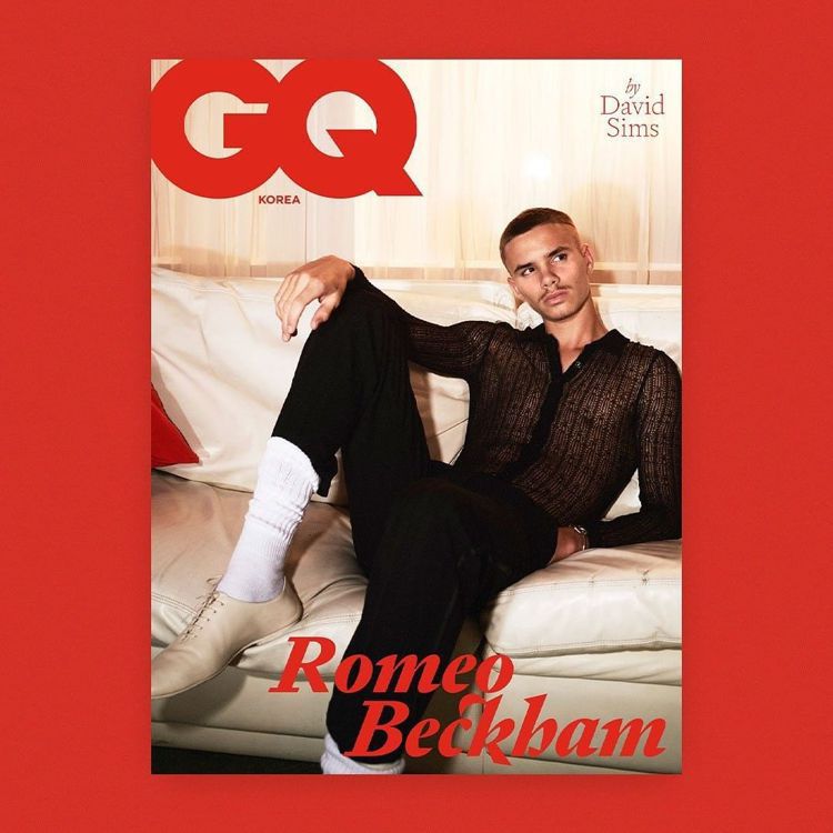 大衛貝克漢和維多利亞貝克漢的次子羅密歐登上韓國版GQ雜誌封面。圖／摘自IG