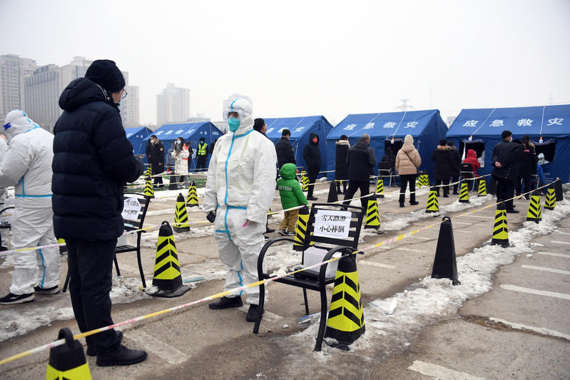 因應即將於2月4日開幕的北京冬奧，早前曾出現疫情的北京市海淀區，近日對區內從事冷鏈、快遞等工作的重點人群全面進行核酸檢測。新華社