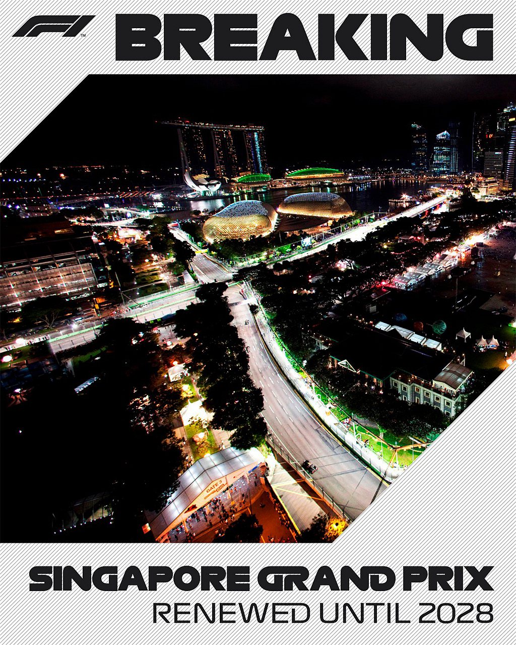 新加坡旅遊局宣布F1新加坡大獎賽回歸，並續約7年持續舉辦至2028年賽季。 圖／...