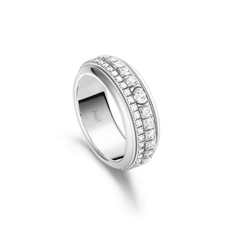 PIAGET Possession系列18K白金鑽石戒指，鑲嵌74顆圓形切割鑽石...