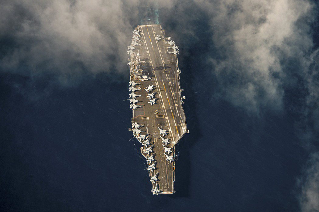 地中海待命的美國海軍航空母艦杜魯門號。 圖／美國國防部