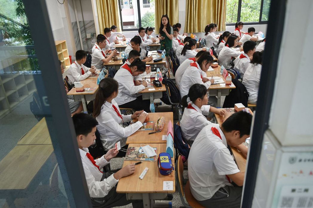 圖為南京市學生上課情形。 圖／法新社