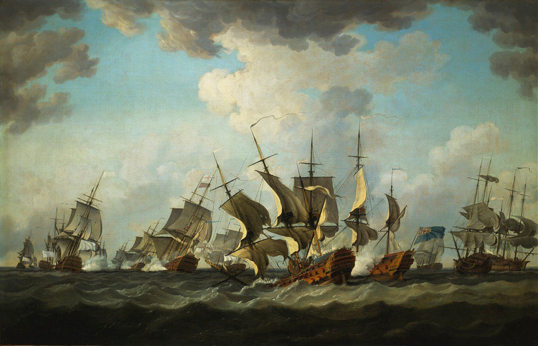 圖為七年戰爭之中，1759年英國與法國艦隊爆發的基伯龍灣海戰（Battle of Quiberon Bay）。 圖／維基共享