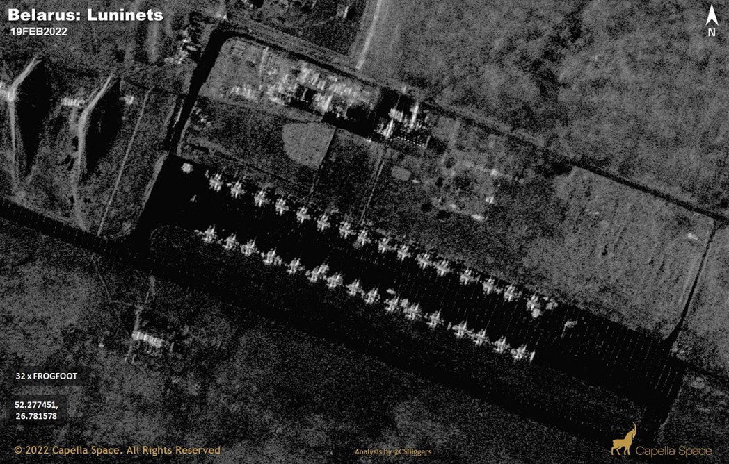 白俄羅斯境內的俄軍ＳＵ－２５攻擊機大隊。 圖／Capella Space