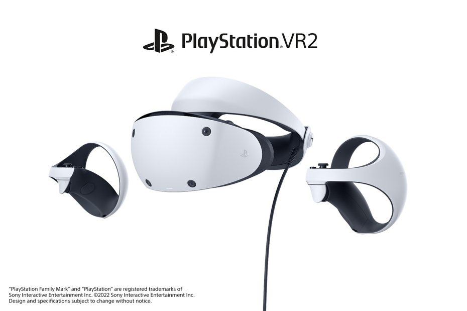PS VR2頭戴裝置的設計受到PS5系列產品外觀的啟發，線條、通風口設計，還有微小的PlayStation符號隱藏在前後綁帶。圖／SIET提供