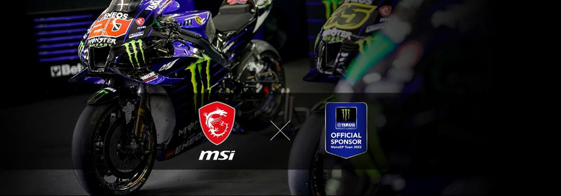 微星宣布與Monster Energy Yamaha MotoGP車隊結盟，成為官方贊助商及電競戰隊合作夥伴。微星/提供
