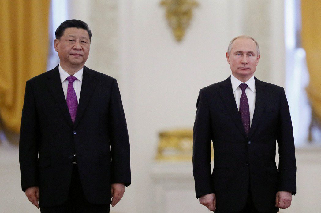 圖為中國國家主席習近平（左）及俄羅斯總統普丁。 圖／路透社