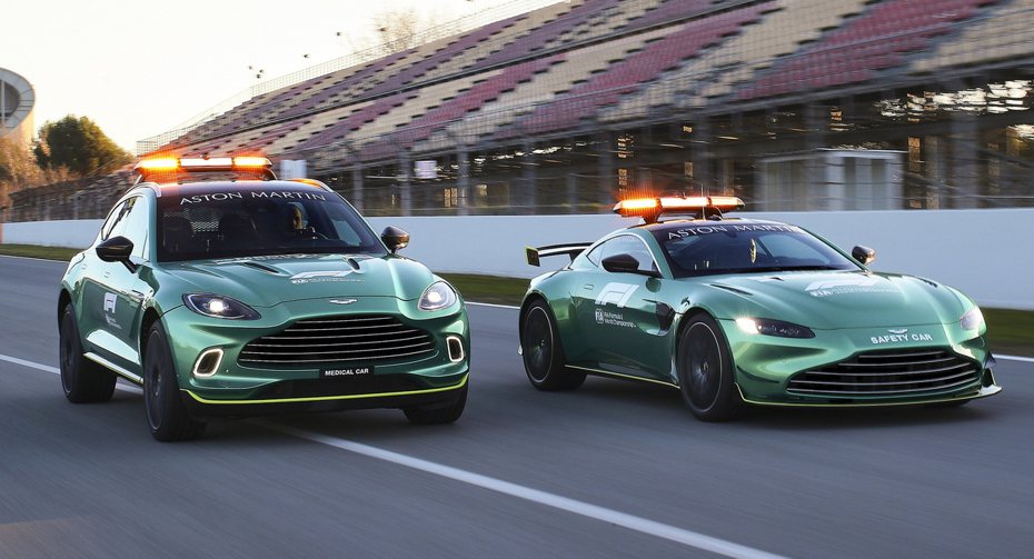 Aston Martin全新F1 Vantage安全車與DBX醫療車。 圖／Aston Martin提供