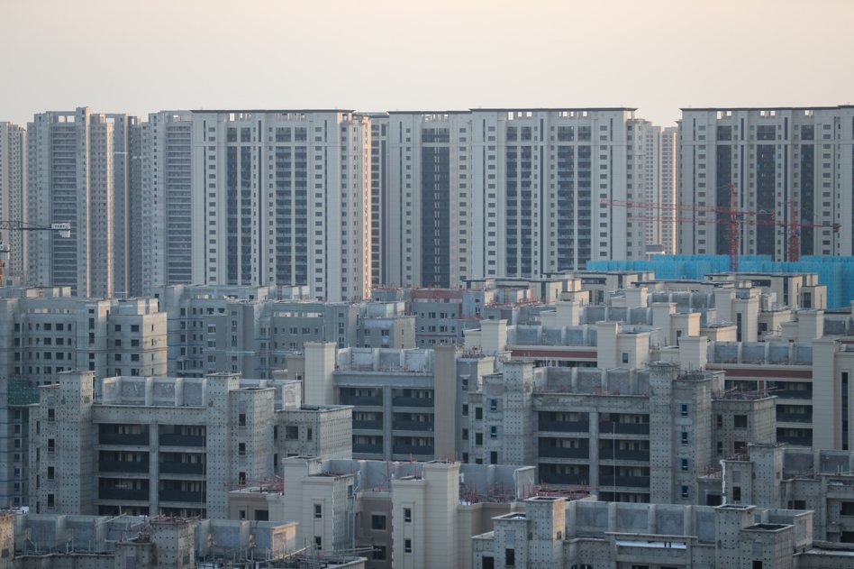 報告稱，2022年2月中國大陸50城二手房價止跌企穩。圖為遼寧瀋陽市一處在建樓盤。（中新社）