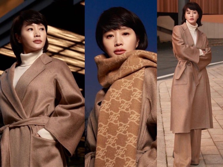 金憓秀戴著FENDI圍巾為韓國精品網站拍攝形象照，展現驚人的帶貨力。圖／取自IG