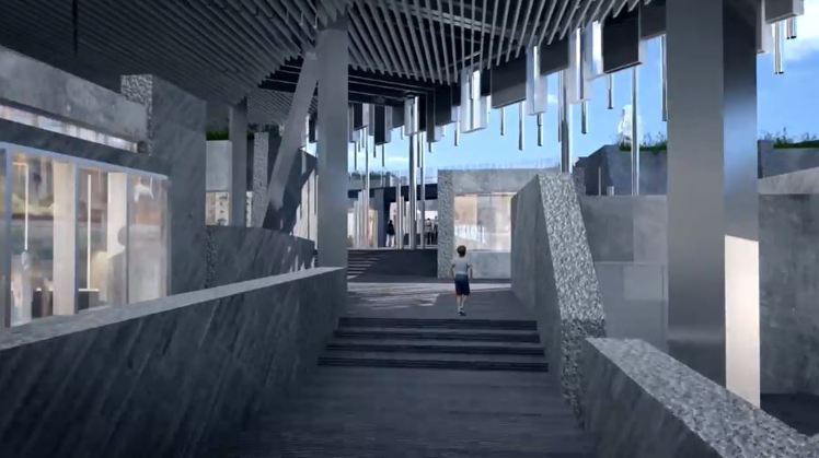 建築內部模擬示意圖。圖／新北美術館建築模型動畫