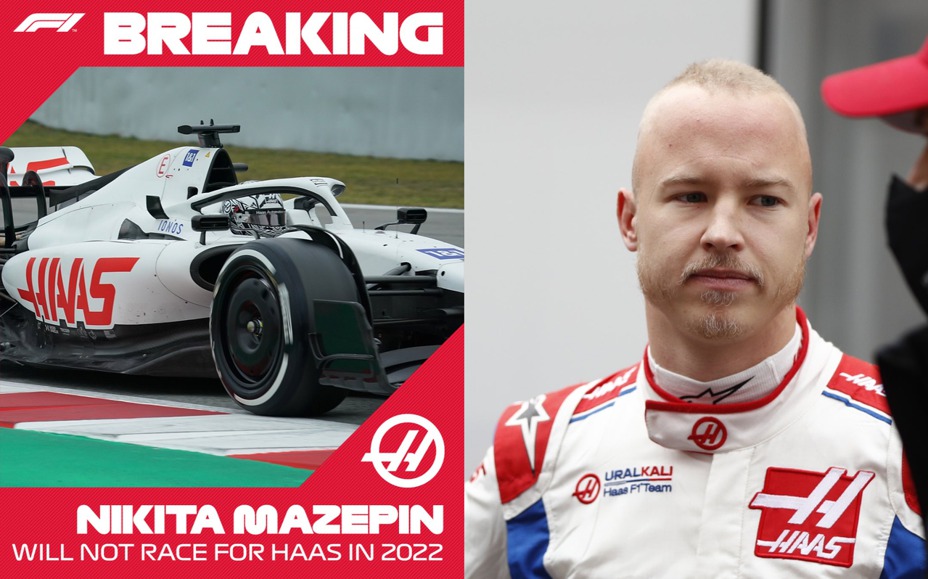 Haas車隊確定撤換Mazepin與贊助商。 圖／摘自Twitter：HaasF1Team