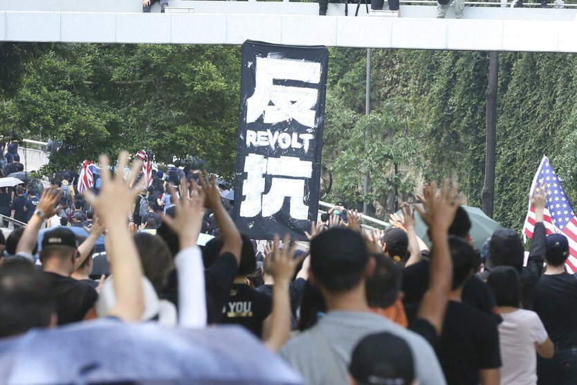 2019年，香港爆發反送中運動。 圖／美聯社