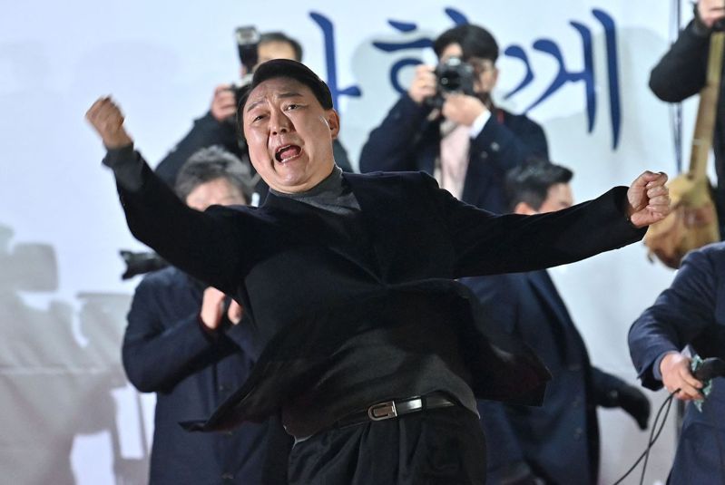 南韓國民力量黨總統候選人尹錫悅當選第20任總統。法新社
