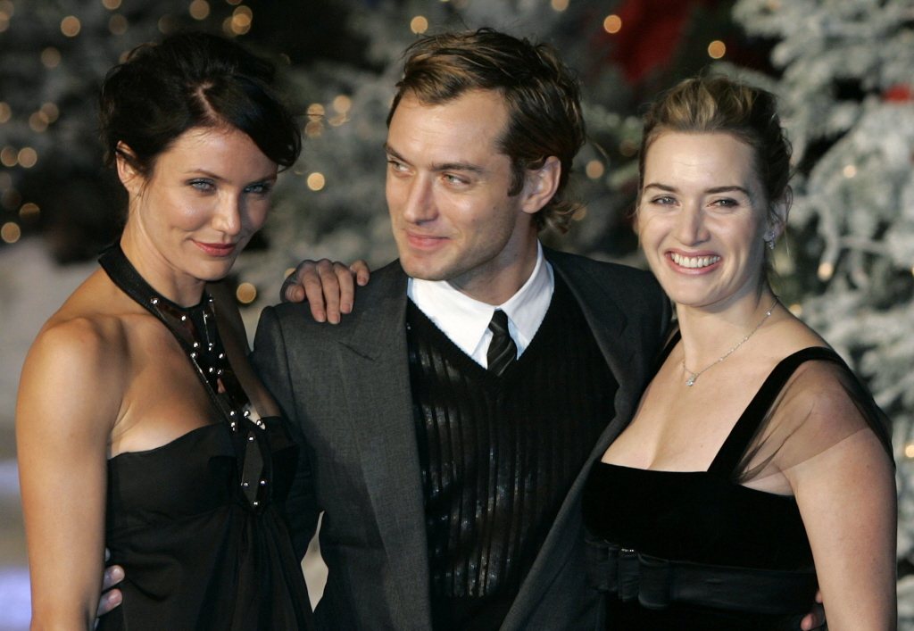 卡麥蓉狄亞（左起）、裘德洛與凱特溫絲蕾曾合作「戀愛沒有假期」。（路透資料照片）
