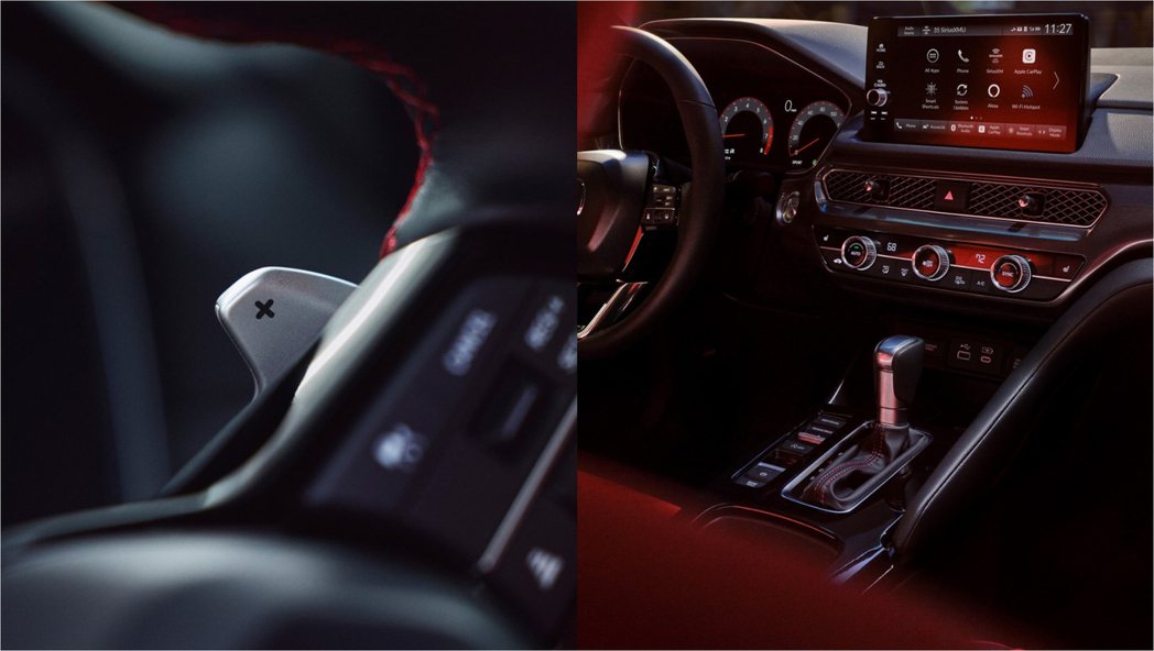 CVT變速箱車型則配備方向盤換檔撥片。 圖／摘自Acura