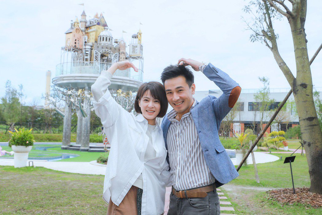 「黃金歲月」蘇晏霈、傅子純在赫蒂法莊園拍攝浪漫戲。圖／民視提供