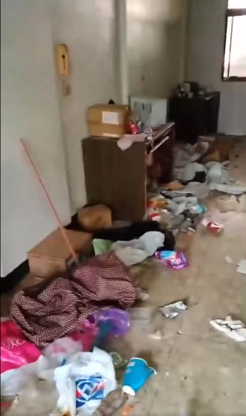 女大生在租屋處留一地垃圾，讓房東氣炸PO文。圖擷自爆料公社